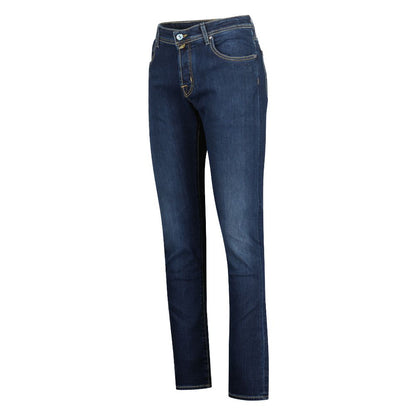 Elegant Slim Fit Dark Blue Jeans