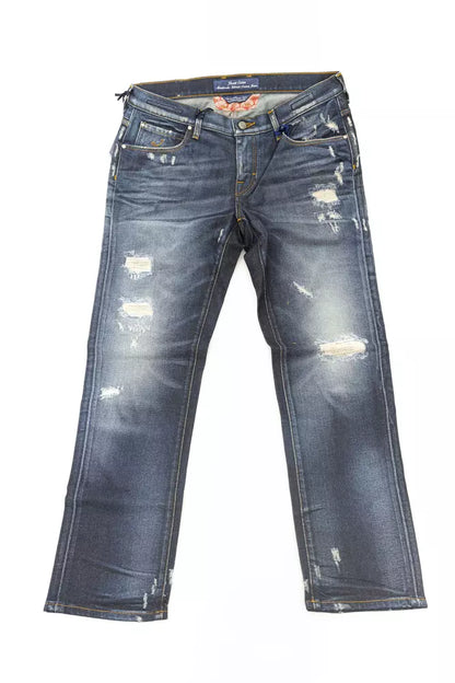 Elegant Straight Leg Jeans with Chic Rips