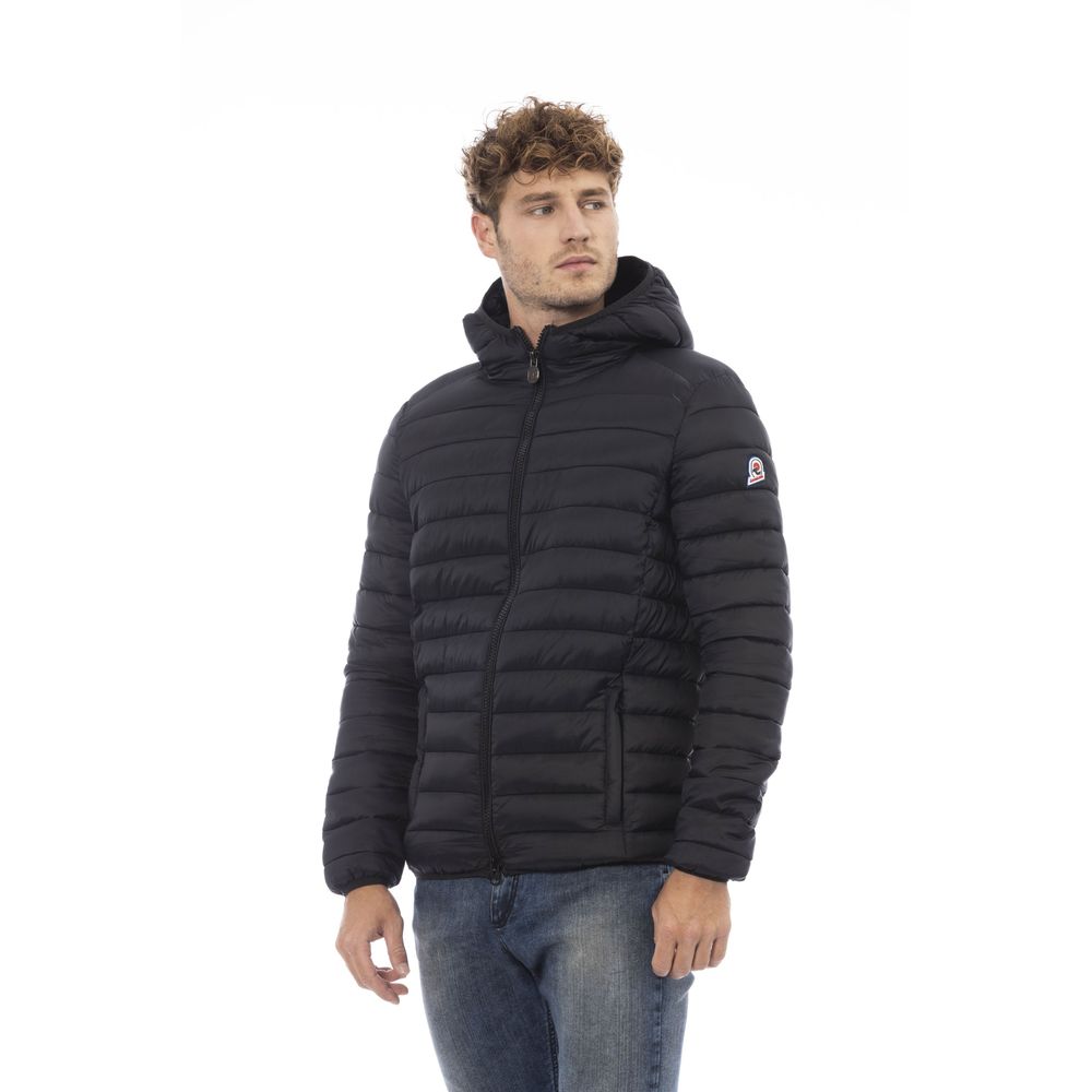 Sleek Nylon Quilted Men's Hooded Jacket