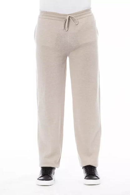 Chic Beige Drawstring Trousers for Men