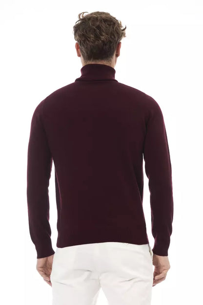 Elegant Burgundy Turtleneck Sweater for Men