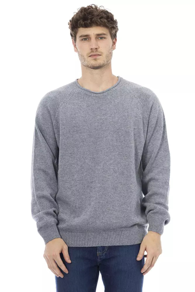 Light Blue Casual Elegance Crewneck Sweater