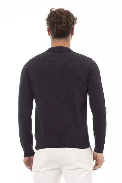 Elegant Crewneck Wool Sweater in Timeless Black