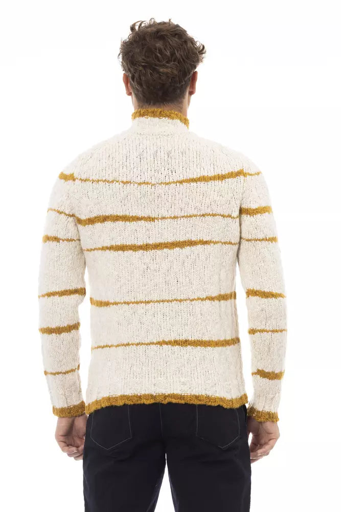 Beige Mock Neck Cozy Knit Sweater