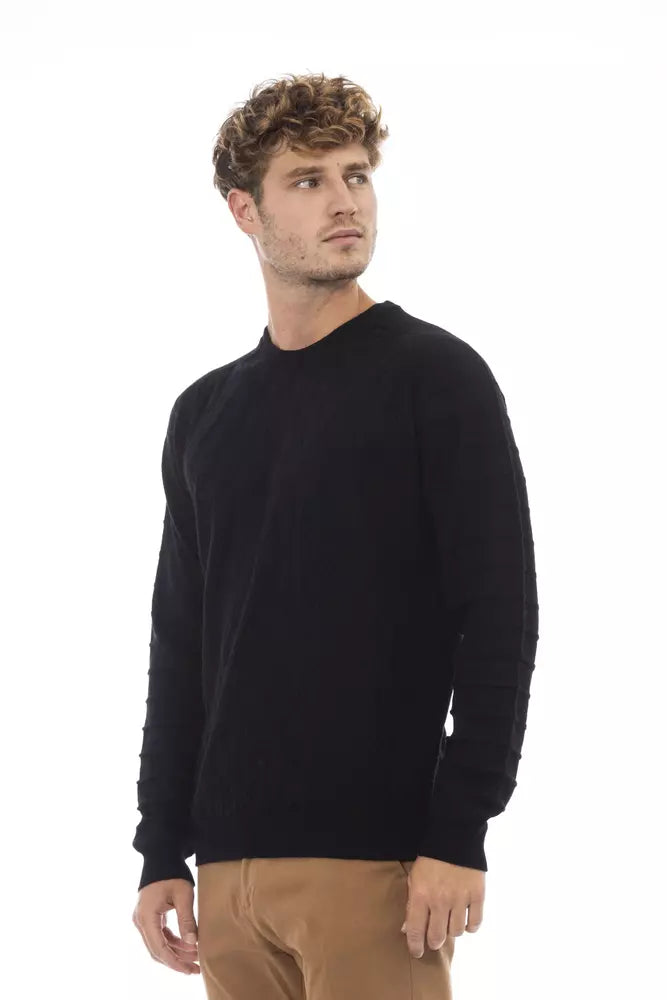 Elegant Crewneck Sweater in Black