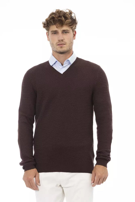 Classic V-Neck Merino Wool Sweater - Sumptuous Brown