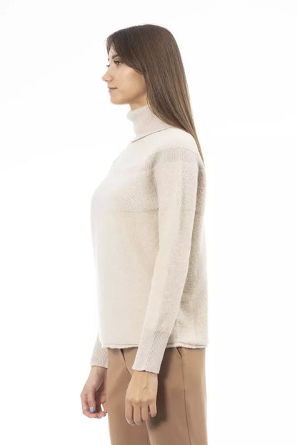 Elegant Beige Turtleneck Sweater