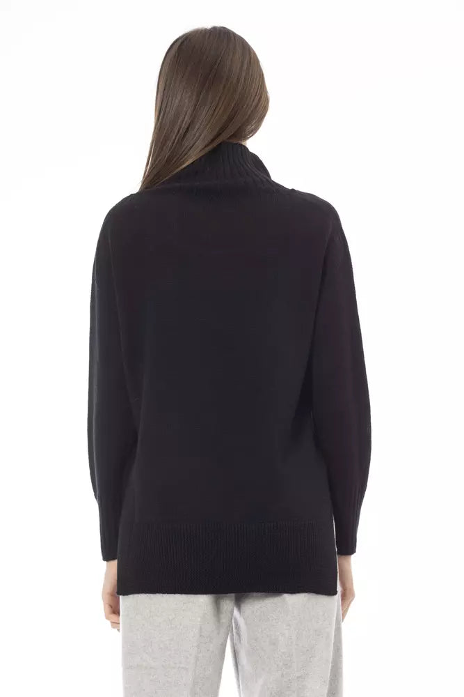 Chic Turtleneck Sweater with Side Slits