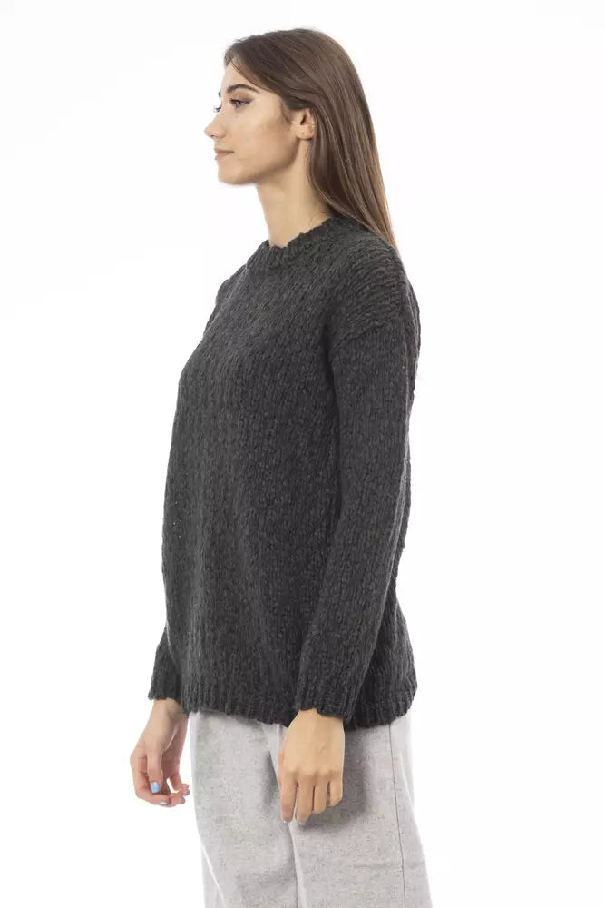 Emerald Elegance Crew Neck Sweater