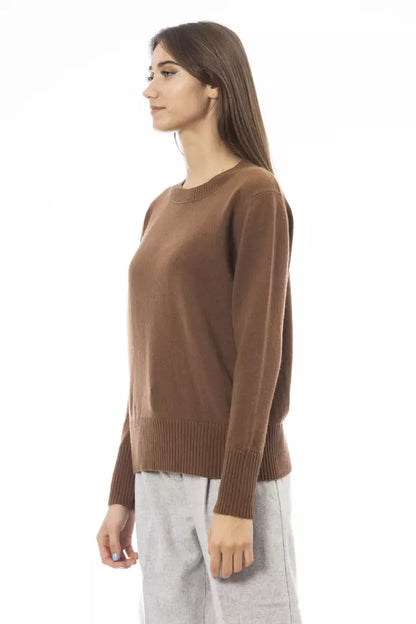 Cashmere Crew Neck Sweater in Rich Brown