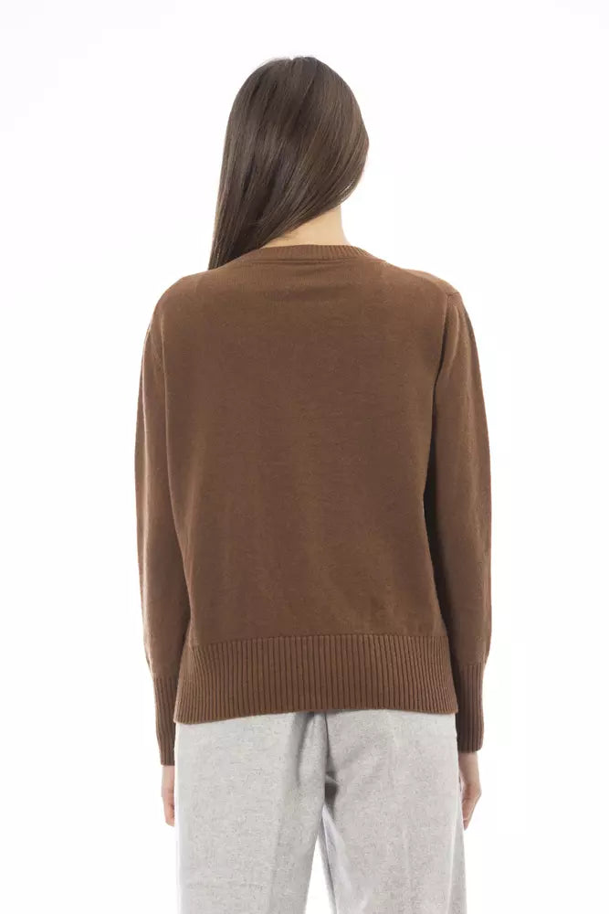 Cashmere Crew Neck Sweater in Rich Brown