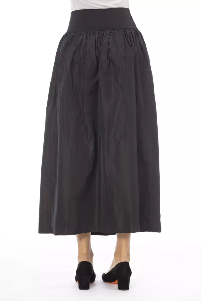 Elegant Taffeta High-Waist Skirt with Elastic Band