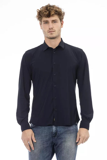 Sleek Sapphire Slim Men's Shirt