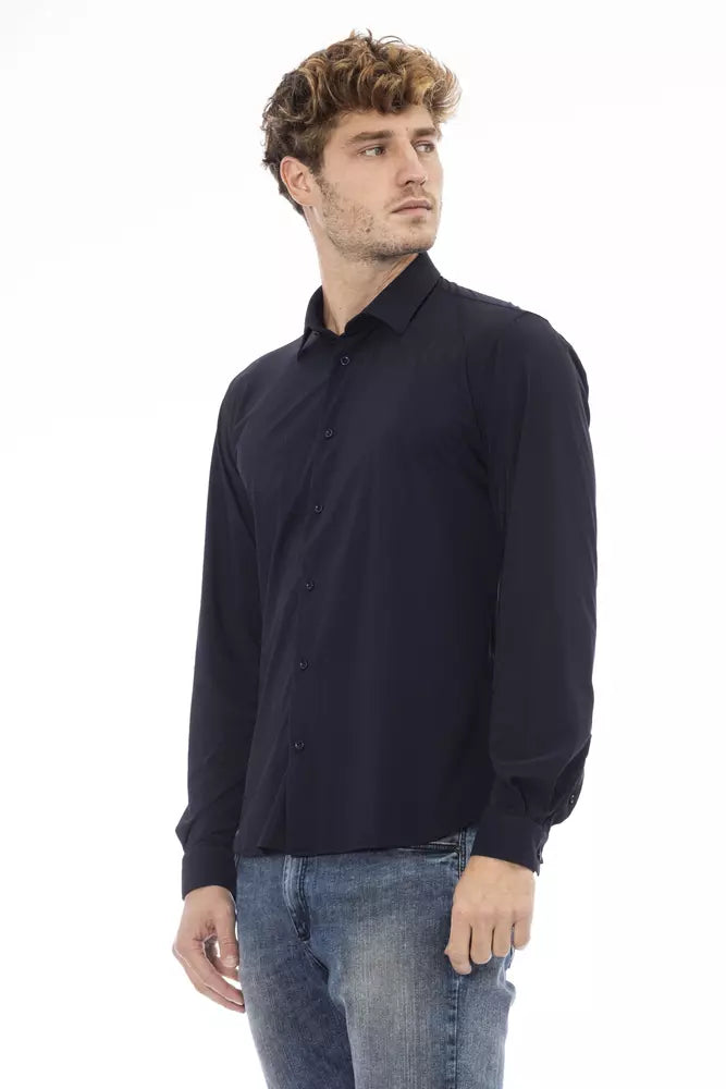 Sleek Sapphire Slim Men's Shirt