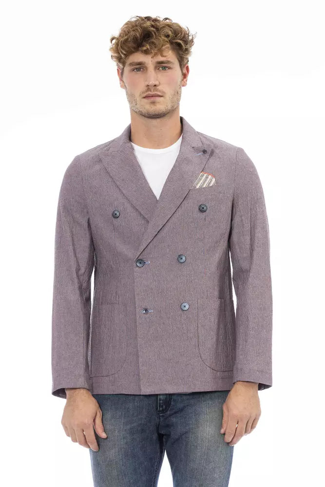 Elegant Purple Fabric Jacket