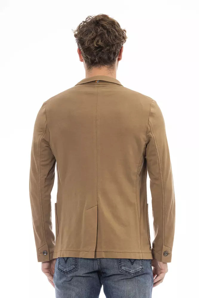 Classic Brown Cotton Blend Jacket