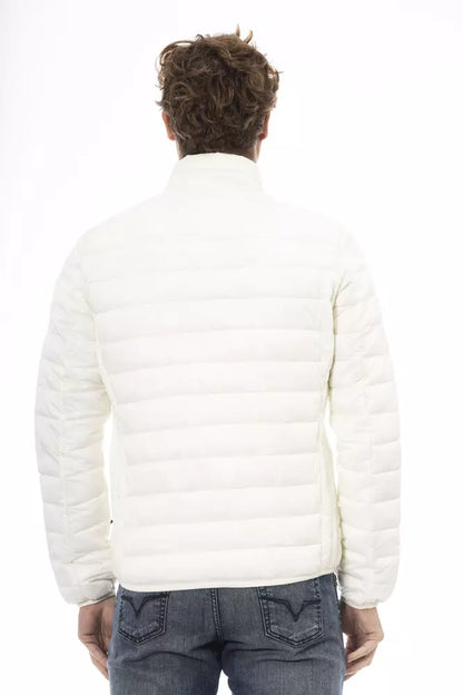 Elegant White Nautical Jacket with Subtle Logo