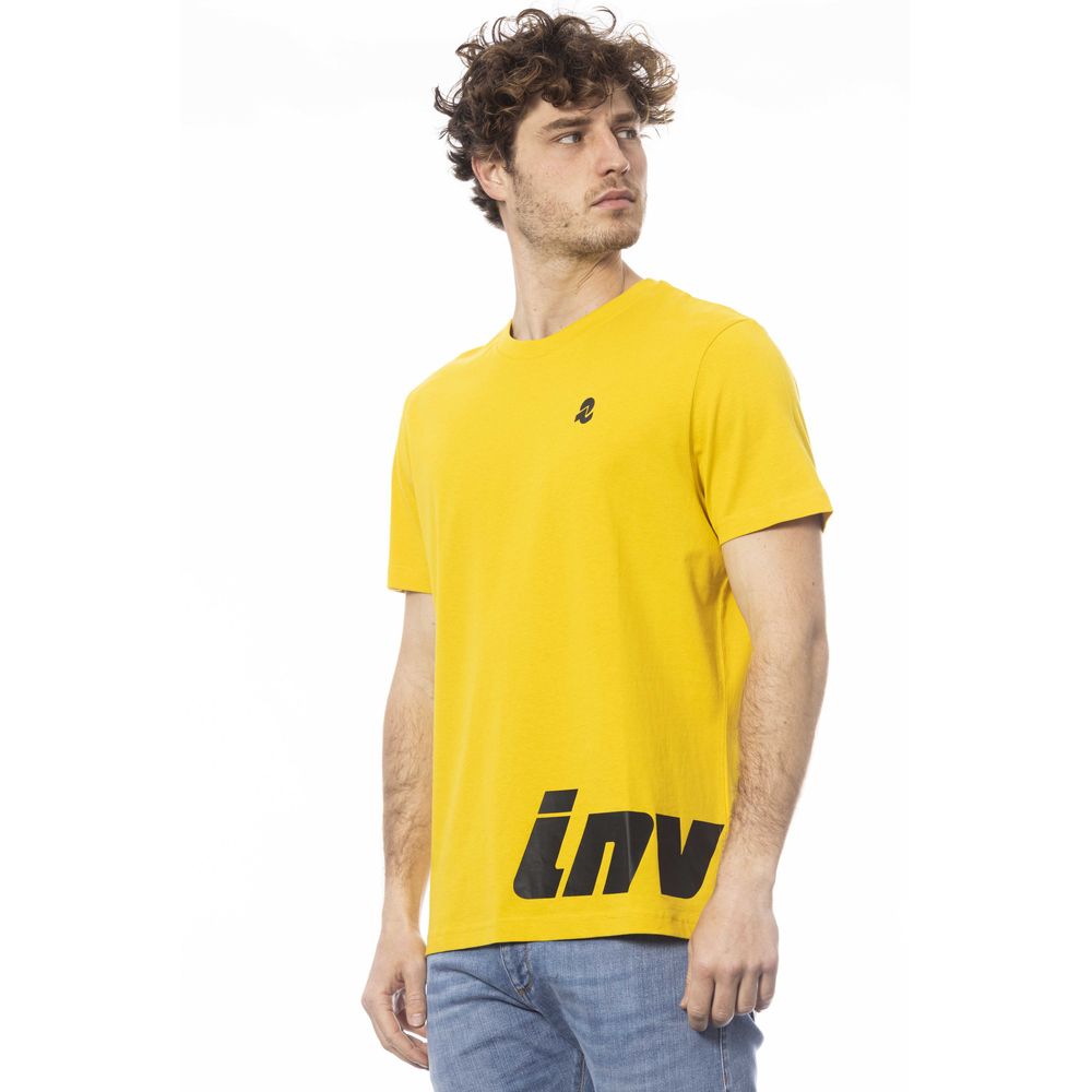 Sunshine Yellow Crew Neck Tee with Logo Print