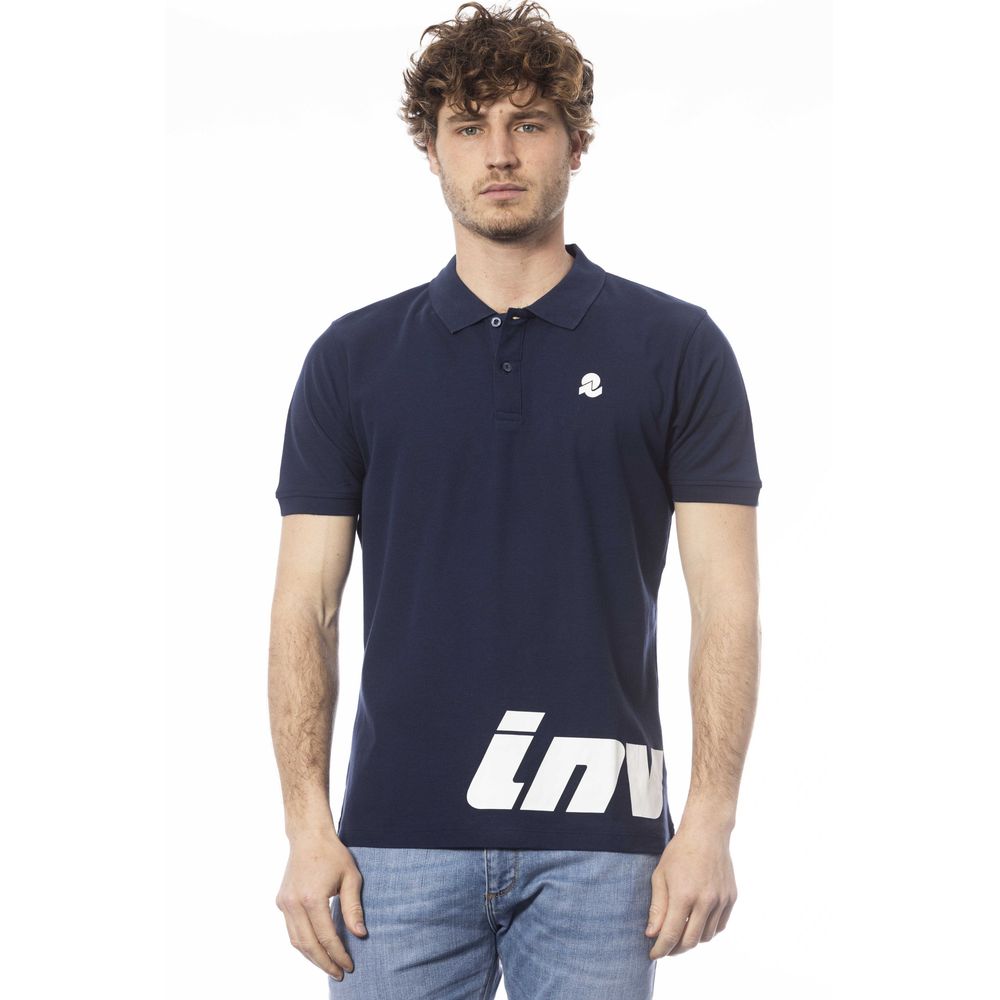 Elegant Blue Cotton Polo with Chest Logo