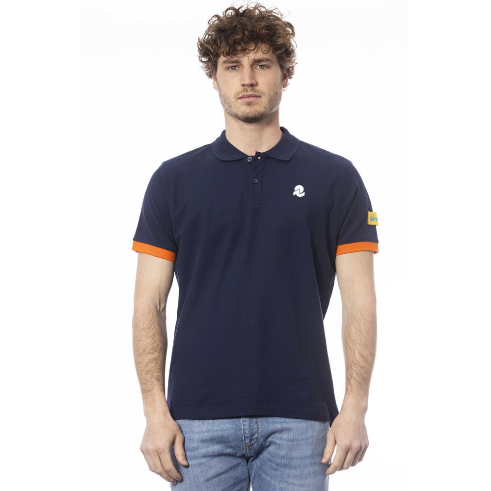 Chic Blue Short Sleeve Polo Shirt