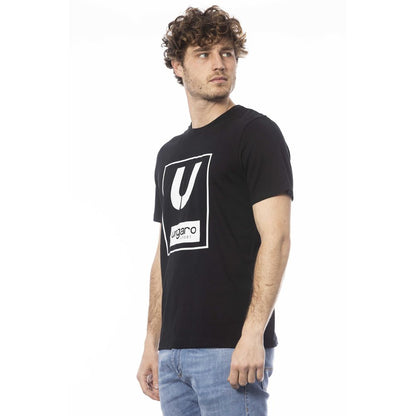 Sleek Black Cotton Crew Neck Tee