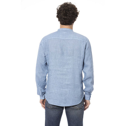 Elegant Linen Mandarin Collar Shirt