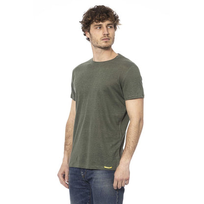 Elegant Green Crew Neck Cotton Tee