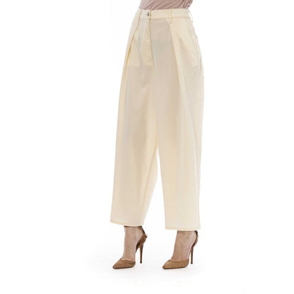 Chic Beige Wool Blend Trousers