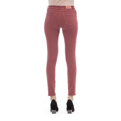 Elegant Burgundy Slim-Fit Jeans