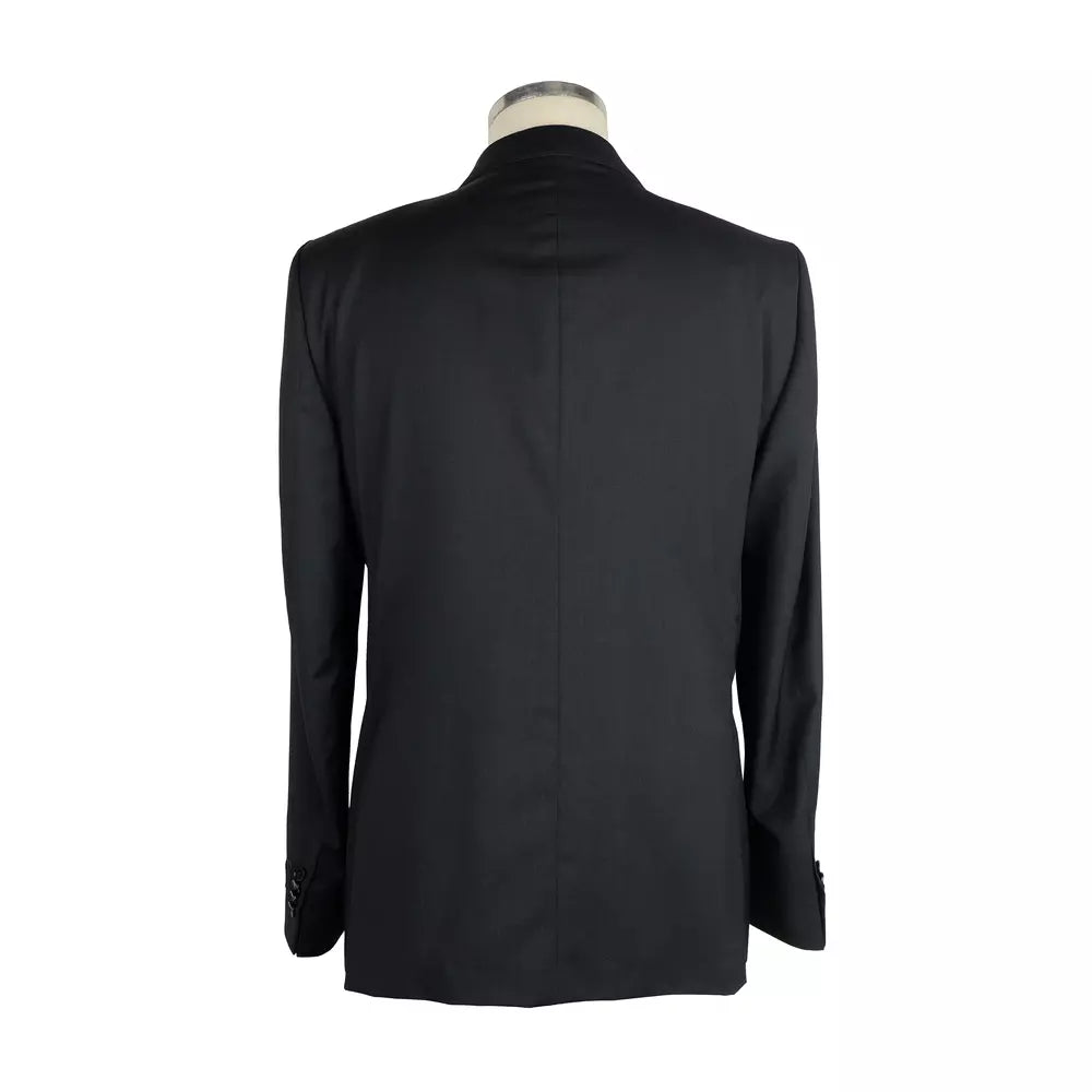 Elegant Milano Black Wool Suit