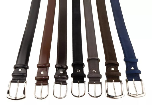 Elegant Italian Leather Belt Ensemble