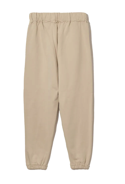 Chic Beige Cotton Pants with Logo Accent