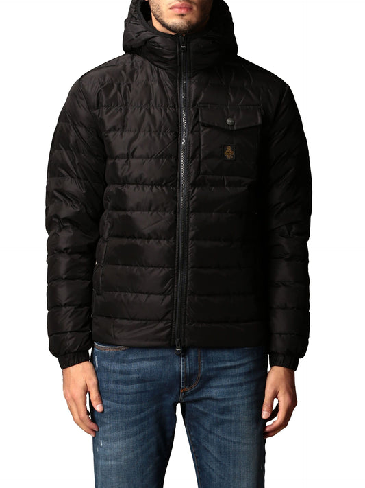 Sleek Hooded Down Jacket with Multifunctional Pockets