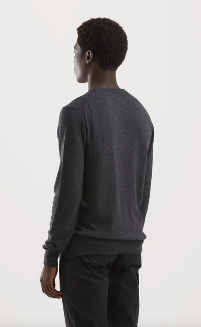 Elegant Grey Wool-Blend Roundneck Sweatshirt