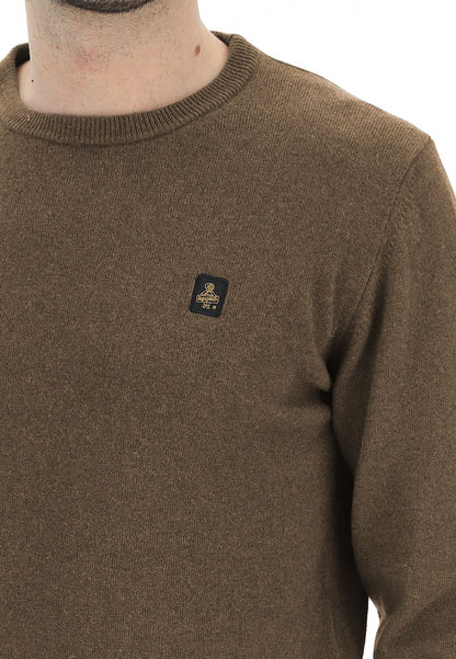 Elegant Wool-Cashmere Blend Crew Neck Sweater