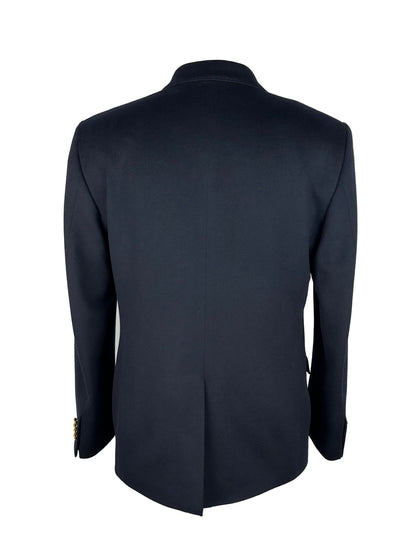 Navy Double-Breasted Wool Jacket