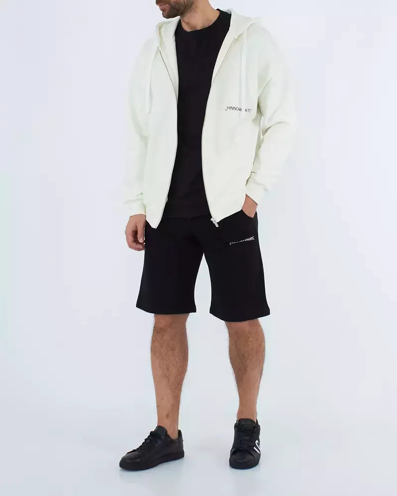 Elevated Classic White Hooded Sweatshirt