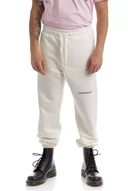 Elegant White Stretch Cotton Trousers