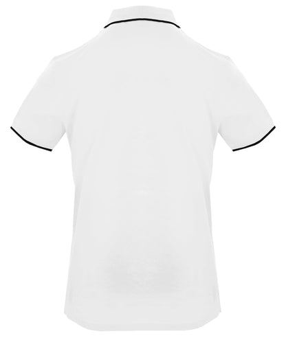 Classic White Piqué Polo Shirt with Chest Logo