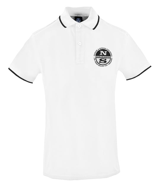 Classic White Piqué Polo Shirt with Chest Logo