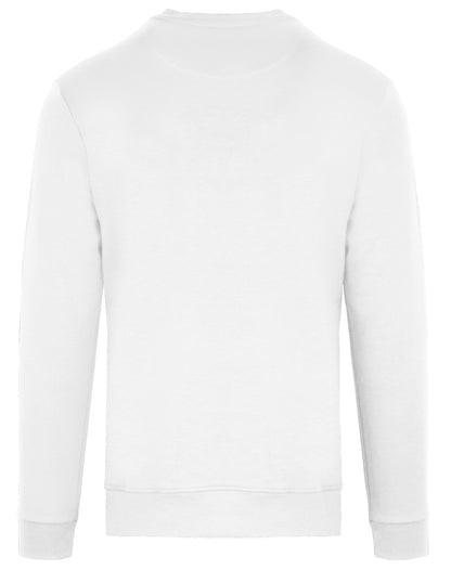 Chic White Crewneck Cotton Blend Sweatshirt