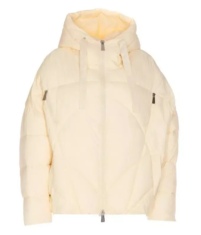 White Oversized Hooded Short Jacket