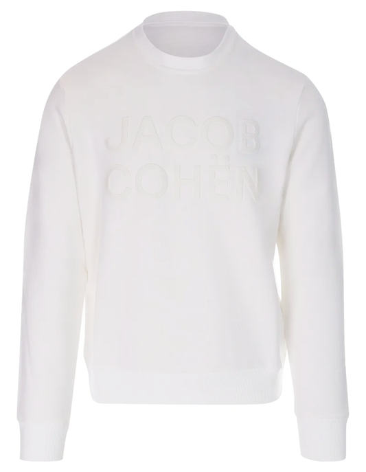 Elegant White Cotton Blend Sweatshirt