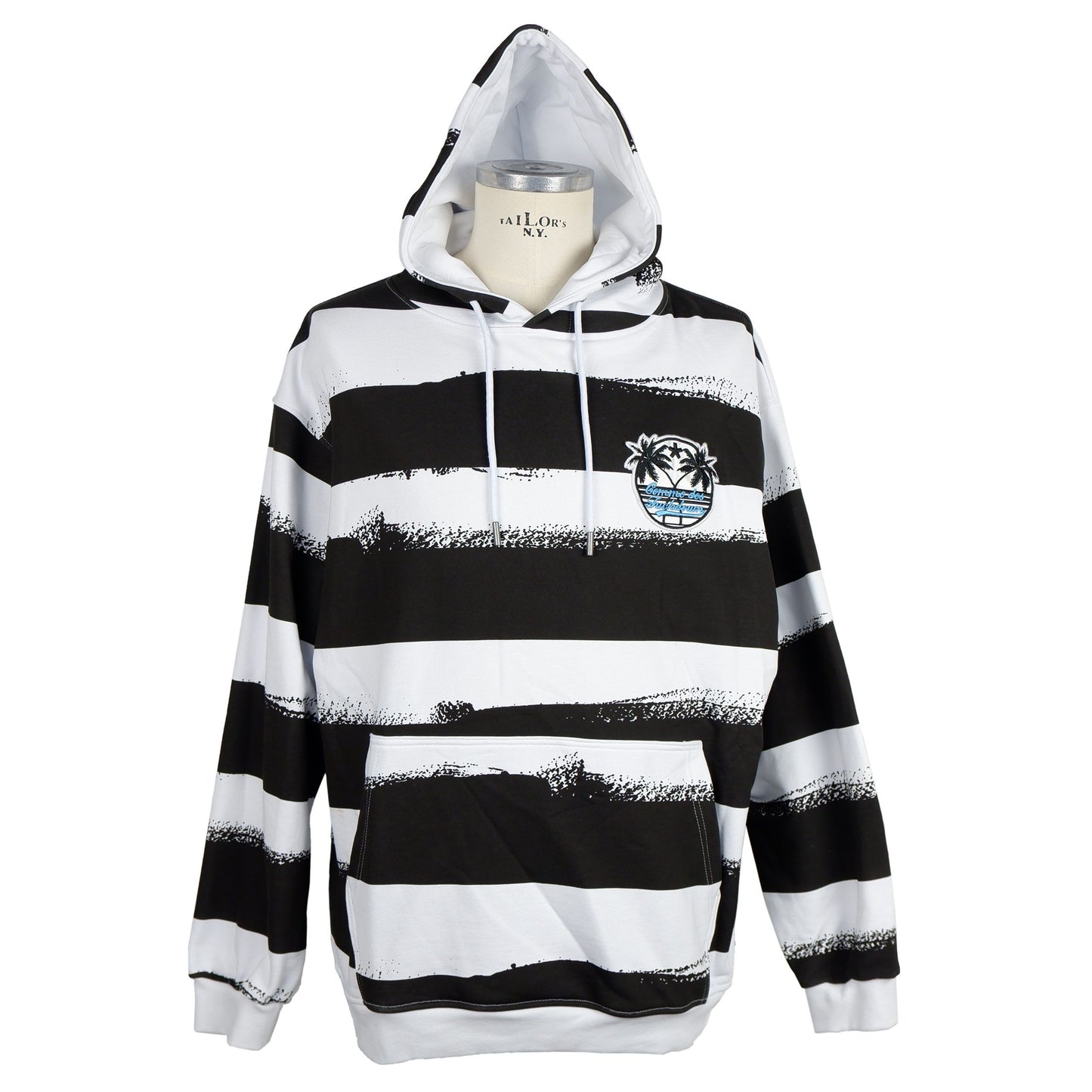 Striped Logo Patch Cotton Sweatshirt