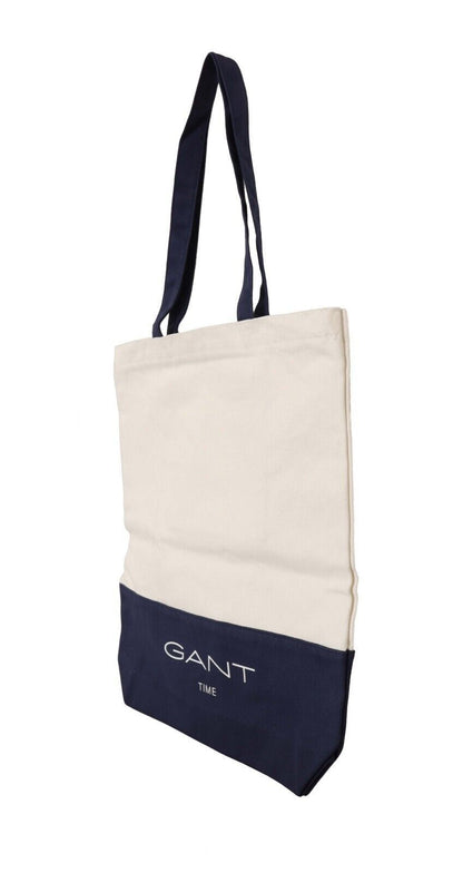 Chic Blue & White Canvas Tote Bag