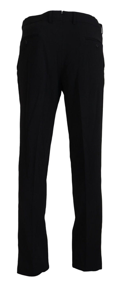 Black Straight Fit Men Formal Trousers Pants