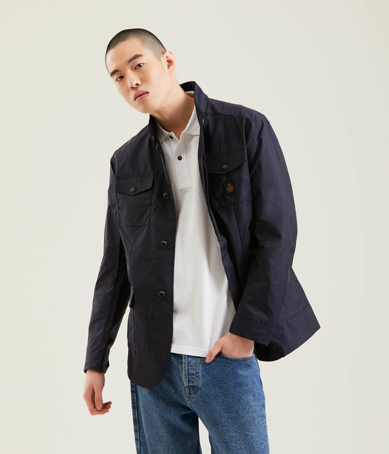 Elegant Versatile Four-Pocket Jacket in Blue