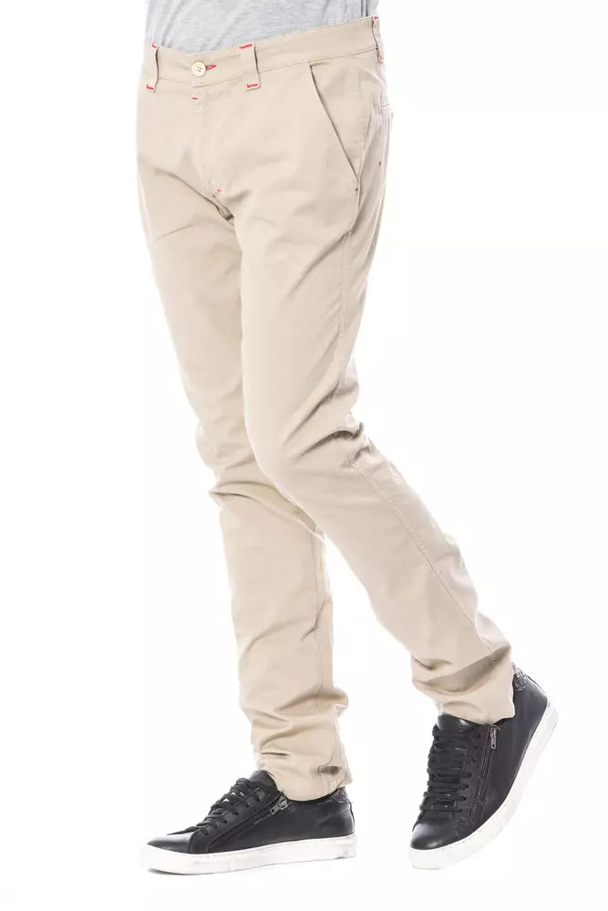 Beige Slim Fit Chino Pants