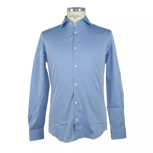 Elegance Unleashed Light Blue Cotton Shirt
