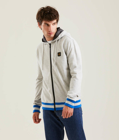 Iconic Zippered Hooded Sweatshirt in Gray